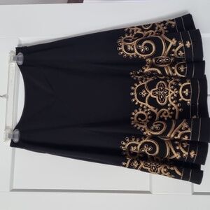 Gold Embroidery Bottom Black Skirt